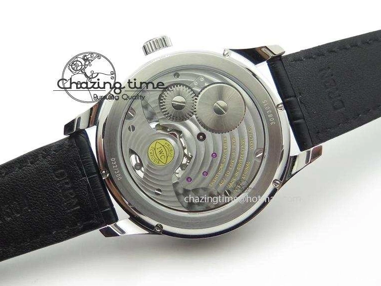 MIROTIME 0807 Portuguese Tourbillon Power Reserve Moonphase SS Black Dial On Black Leather Strap TechFriendly 7321